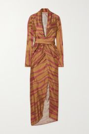 Red Printed satin wrap gown  RICK OWENS  NET-A-PORTER at Net a Porter